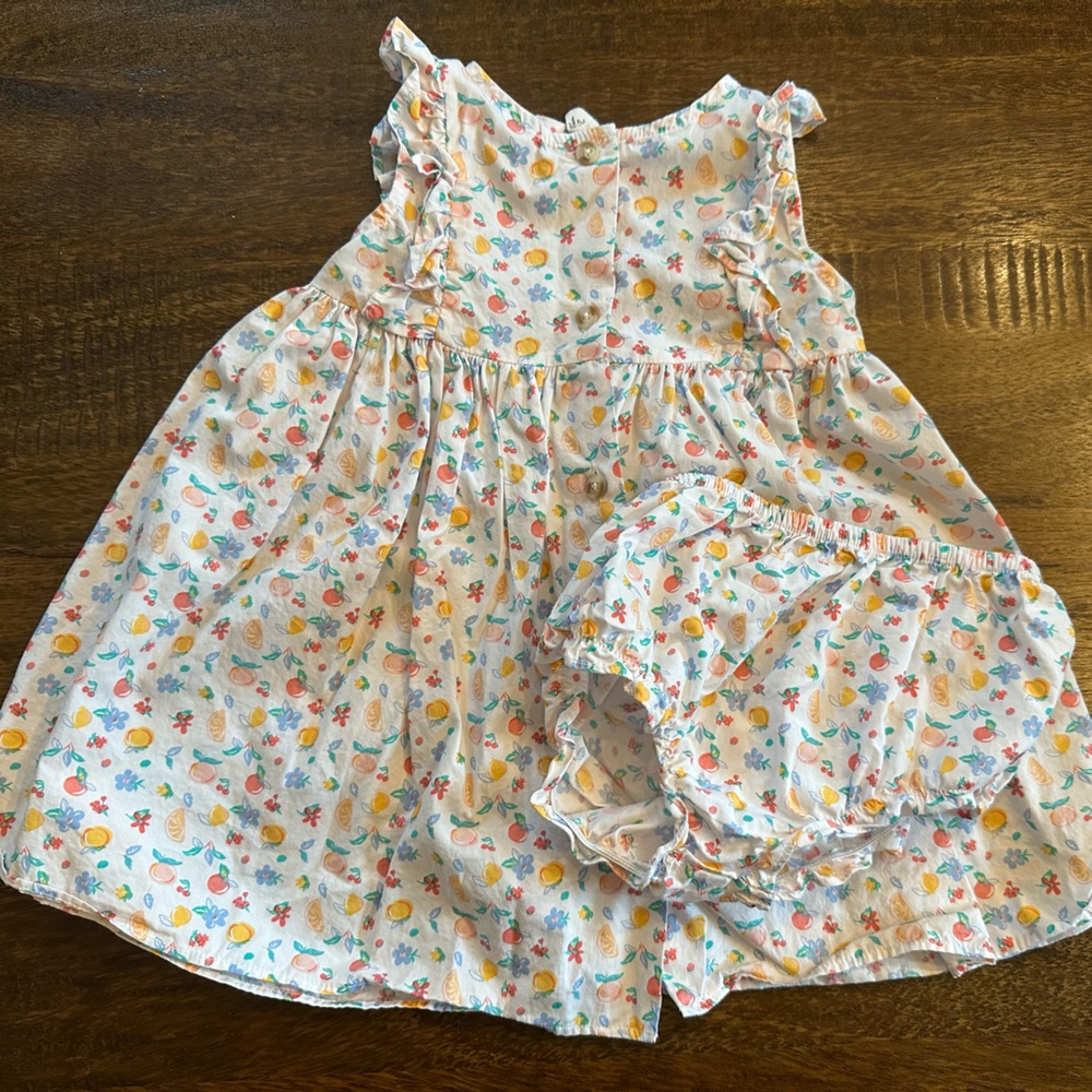Starting Out Multicolor Fruit & Floral Baby Dress